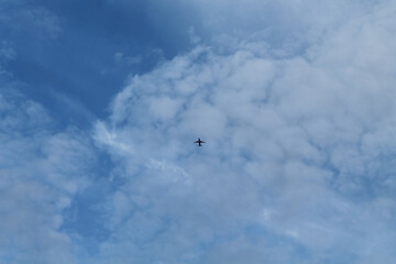 Clouds, blue sky, bright Sun