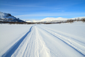 snowmobile trail Lapland