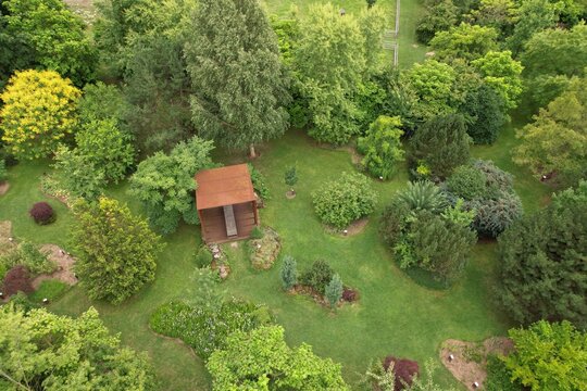Botanicus herbal gardens Czech republic aerial view Centrum řemesel a bylinné zahrady Botanicus Ostrá village