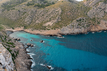 Fototapeta na wymiar the coast of Cala Figuera, Mallorca