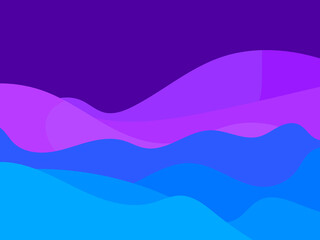 Night wavy landscape in a minimalist style. Boho typography decor for prints, posters and interior designs. Mid-century modern decor. Vector illustration