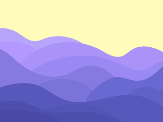 Desert landscape with dunes in a minimalist style. Flat design. Boho decor for prints, posters and interior design. Mid Century modern decor. Vector illustration