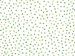 Seamless pattern with green clover leaves on a white background. Festive St. Patrick's Day background with clover for banners, wrapping paper and promotional items. Vector illustration