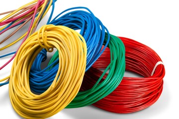 Rolls colorful power copper electrical wire