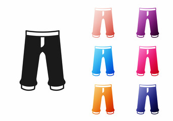 Black Pants icon isolated on white background. Trousers sign. Set icons colorful. Vector