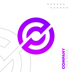 Purple Circular Round Logo Design Template