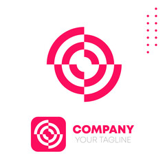 Circular Target Abstract Logo Design Template