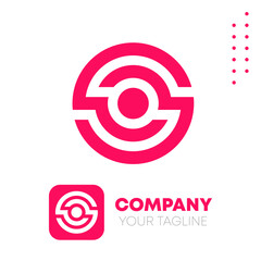Pink Circular Round Logo Design Template