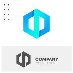 Fototapeta premium Hexagon Shape Abstract Logo Design 