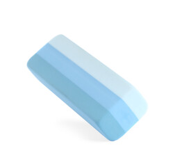 New bright eraser isolated on white. School stationery