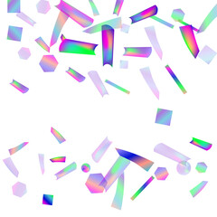 Hologram Confetti. Purple Blur Effect. Laser Colorful Backdrop. Webpunk Art. Holiday Foil. Light Glare.