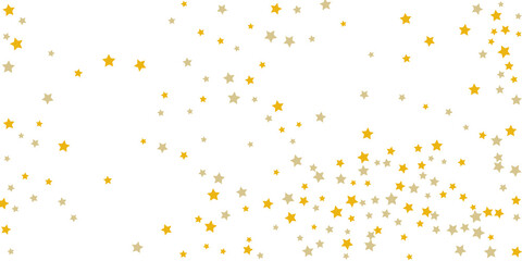 Star confetti. Golden casual confetti background. Bright design pattern. Vector template with gold stars.
