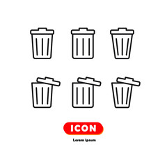 trash icon bin, recycle, trash, delete, junk vector for app web logo banner poster icon - Vector