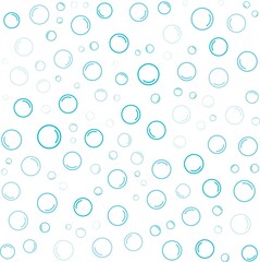 Bubbles cartoon pattern on white background. Vector illustration.