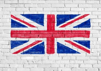 flag of the United Kingdom UK aka Union Jack painted on wall