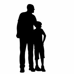 father and son body, silhouette vector