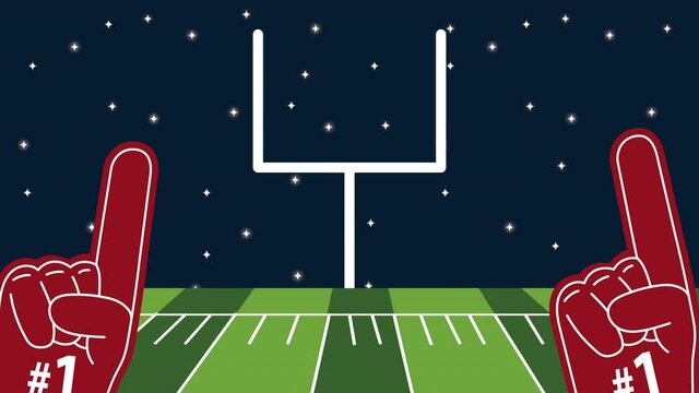 american football field goald arch and gloves