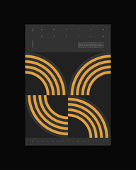 Abstract Poster Design. Vertical A4 format. Bauhaus brochure. Modernism aesthetics. Minimal illustration brutalism inspired.