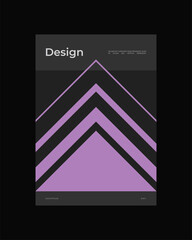 Abstract Poster Design. Vertical A4 format. Bauhaus brochure. Modernism aesthetics. Minimal illustration brutalism inspired.