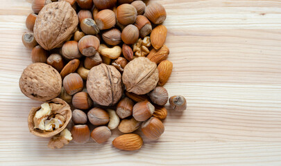 Pile of nuts as a super food for vegans