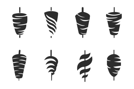 Shawarma logo for restaurants and markets. Doner kebab logo template. EPS10 vector illustration.