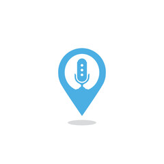 Podcast with location pin map logo icon illustration vector design template