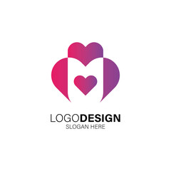 love logo design for dating and application logo design