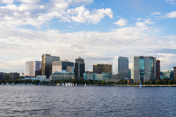 Naklejka premium Office buildings near Charles River in Boston, Massachusetts