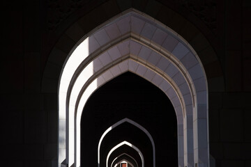 Muscat,Oman - March 05,2019 : View on Sultan Qaboos grand mosque in Muscat.