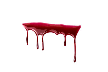 A blood spatter. A blood flowing down. Bloody pattern. Concepts of blood can be used in design....