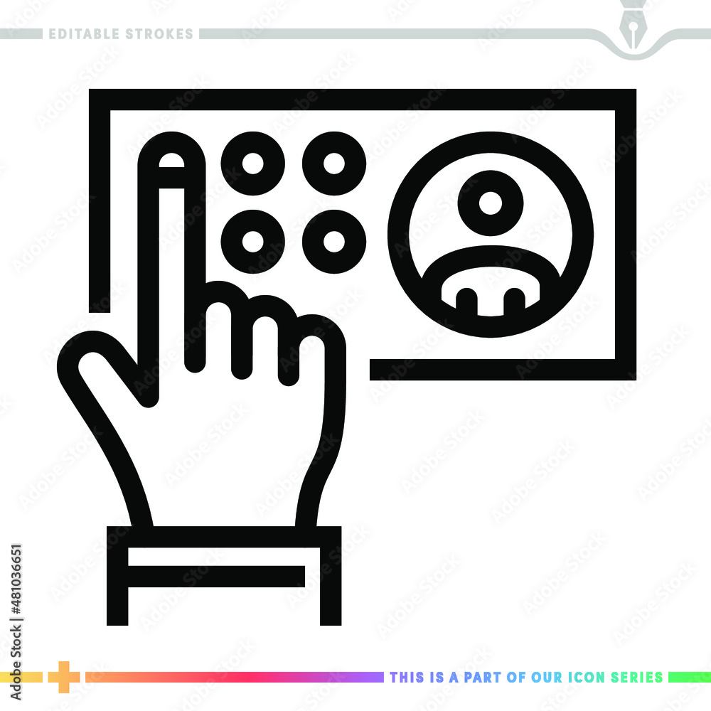 Poster line icon for privacy and secrecy illustrations with editable strokes. this vector graphic has custo