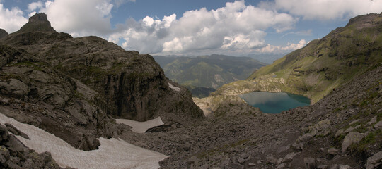 The Schottensee Lake on the Pizol 5-lakes tour, Swiss Alps
