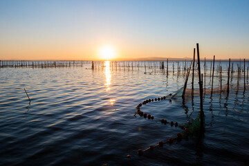 Albufera de Valencia (Espa&ntilde;a) al atardecer.