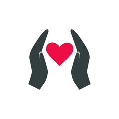 heart in hands, love, care vector illustration
