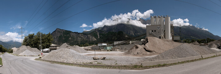 Gravel works in Bad Ragaz, Swiss Alps