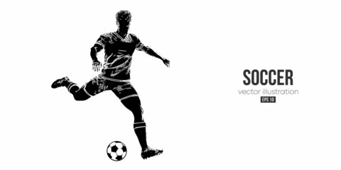 Fototapeta na wymiar football soccer player man in action isolated white background. Vector illustration
