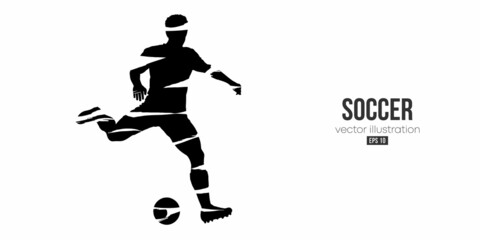 Plakat football soccer player man in action isolated white background. Vector illustration