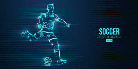 Obraz na płótnie Canvas football soccer player man in action isolated blue background. Vector illustration