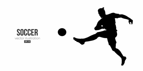 football soccer player man in action isolated white background. Vector illustration