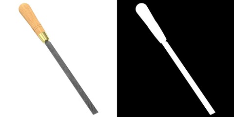 3D rendering illustration of a half round rasp