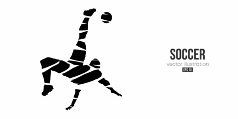 football soccer player man in action isolated white background. Vector illustration © Yevheniia