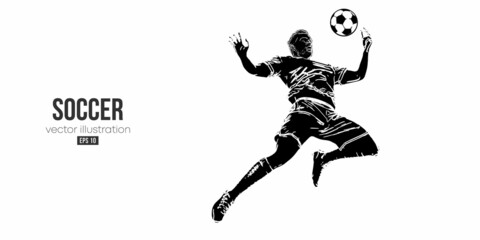 Fototapeta na wymiar football soccer player man in action isolated white background. Vector illustration