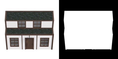 3D rendering illustration of a half timbered inn