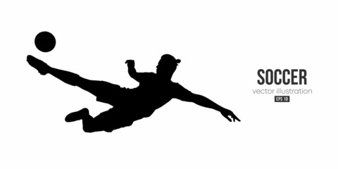 football soccer player man in action isolated white background. Vector illustration