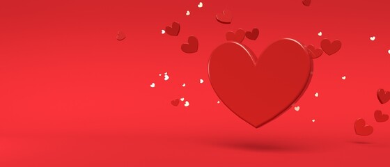 Plakat Hearts - Appreciation and love theme - 3D render