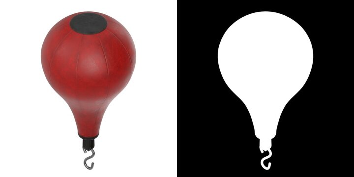 3D rendering illustration of a hanging punching ball