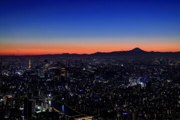 東京スカイツリーから望む夕景