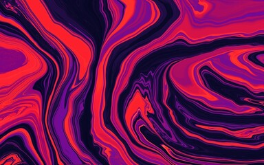 Purple black red background with colored wavy lines. Abstract background with blur and gradient. Digital art. Space for graphic design, creative and conceptual ideas.