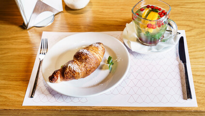 tasty breakfast in the hotel