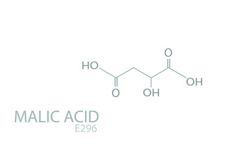 Malic acid (E296) molecular skeletal chemical formula.	